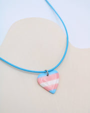 LGBTQ+ PRIDE Transgender Heart Necklace