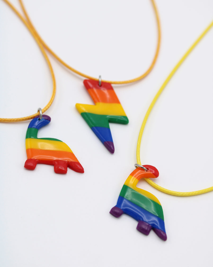 Pride Rainbow Lightning Bolt Necklace, LGBTQ+ Jewellery