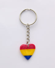 Pansexual Heart Keyring LGBTQ+ Jewellery Pan Keychain