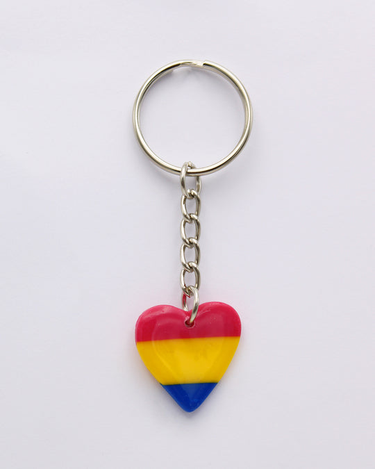 Pansexual Heart Keyring LGBTQ+ Jewellery Pan Keychain