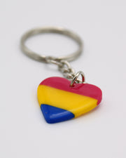Pansexual Heart Keyring LGBTQ+ Jewellery Pan Keychain