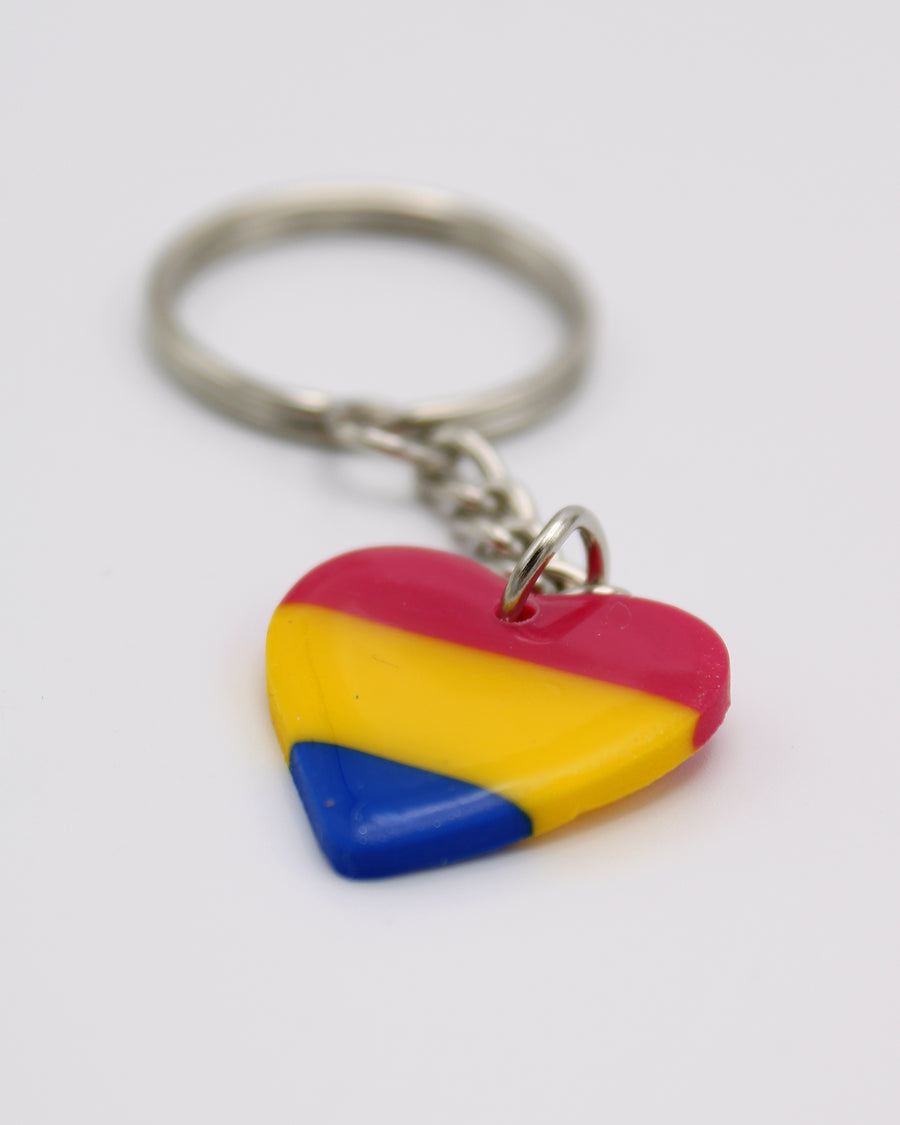 Pansexual Heart Keyring LGBTQ+ Jewellery Pan Keychain