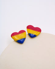 Pansexual Heart Studs