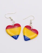 LGBTQ+ Earrings Pan Jewellery Pansexual Heart Drops