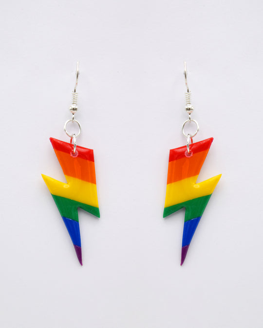 Rainbow Lightning Bolt Drops LGBTQ Jewellery