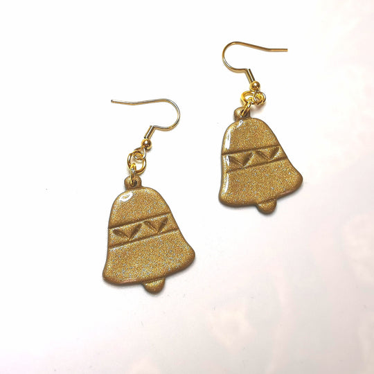 Golden Bell Earrings Christmas Jewellery