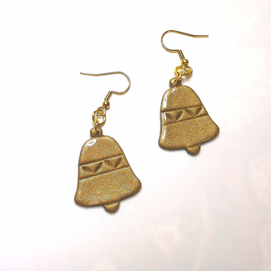 Golden Bell Earrings Christmas Jewellery