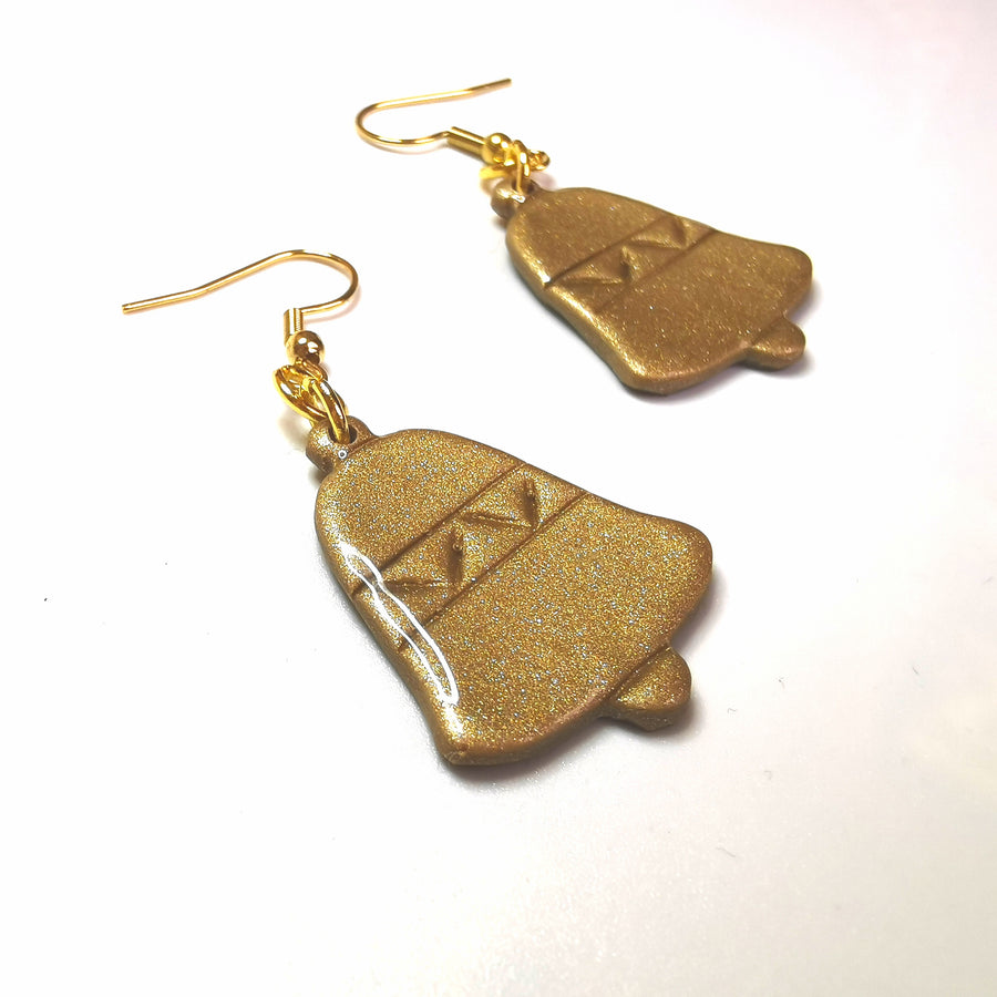 Golden Bell Earrings Christmas Jewellery