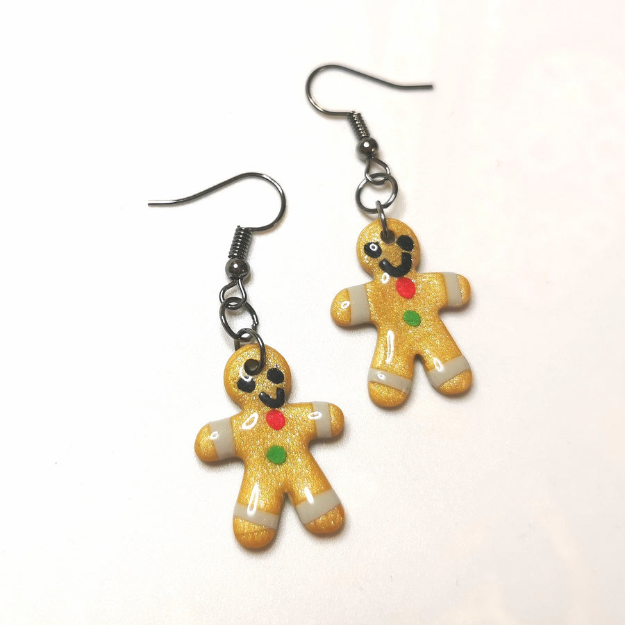 Gingerbread People Drop Christmas Earrings