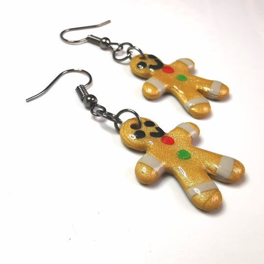 Gingerbread People Drop Christmas Earrings