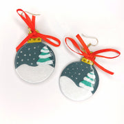 Snow Scene Christmas Bauble Earrings