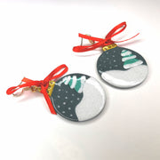Snow Scene Christmas Bauble Earrings
