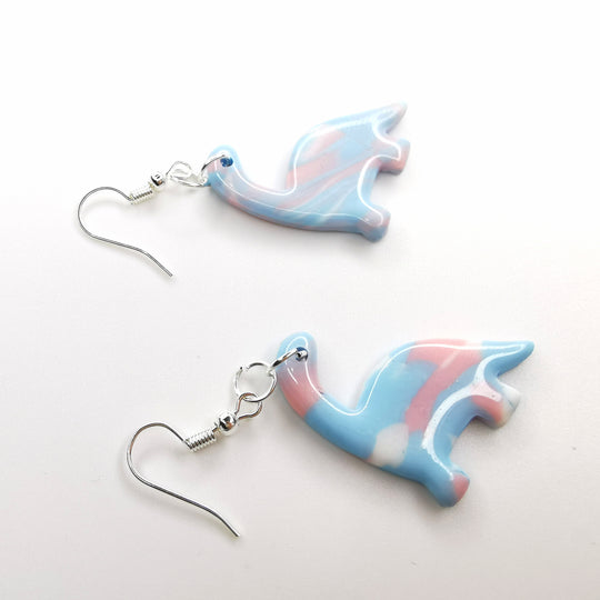 LGBTQ+ Pride Transgender Incognito Dinosaur Polymer Clay Earrings