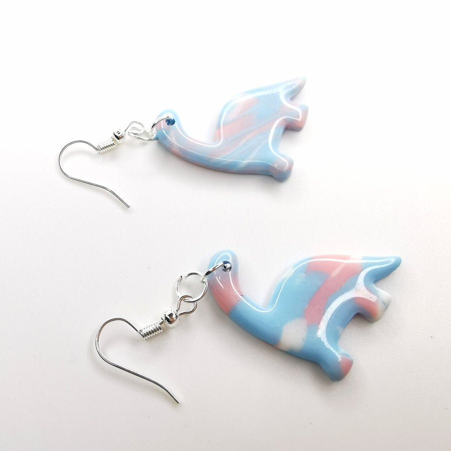 LGBTQ+ Pride Transgender Incognito Dinosaur Polymer Clay Earrings