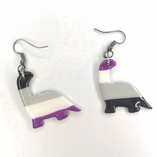 LGBTQ+ Pride Asexual Dinosaur Polymer Clay Earrings