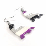LGBTQ+ Pride Asexual Dinosaur Polymer Clay Earrings