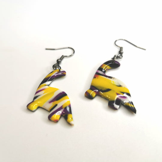 LGBTQ+ Pride Incognito Non Binary Dinosaur Polymer Clay Earrings