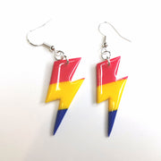 Pansexual Lightning Bolt Drop Polymer Clay LGBTQ+ Jewellery Earrings