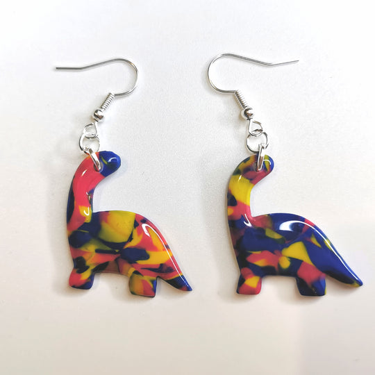 Incognito Pansexual Dino Drop Earrings LGBTQ+ Jewellery