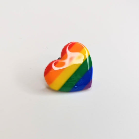 Rainbow Heart Badge Pride Queer LGBTQ+ Jewellery