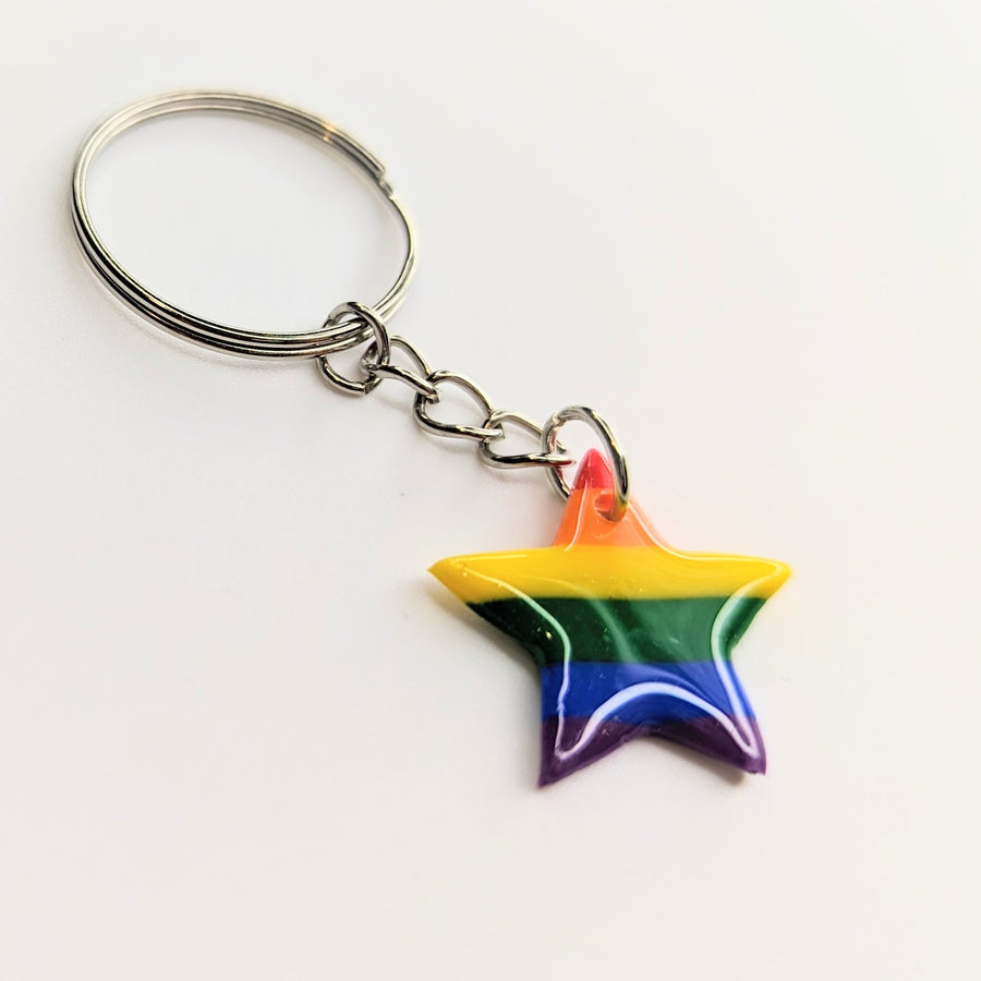 Rainbow Star Keyring