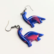Incognito Bisexual Dinosaur Drop Earrings, Queer Earrings
