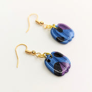 Blue & Purple Leopard Print Small Pumpkin Drop Earrings
