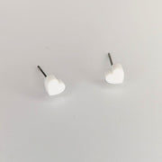 White Acrylic Cute Heart Stud Earrings