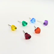 Pride Rainbow Heart Acrylic Earring Stud Pack, LGBTQ+ Queer Studs