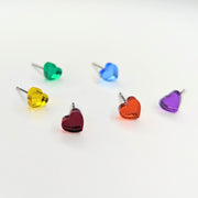 Pride Rainbow Heart Acrylic Earring Stud Pack, LGBTQ+ Queer Studs