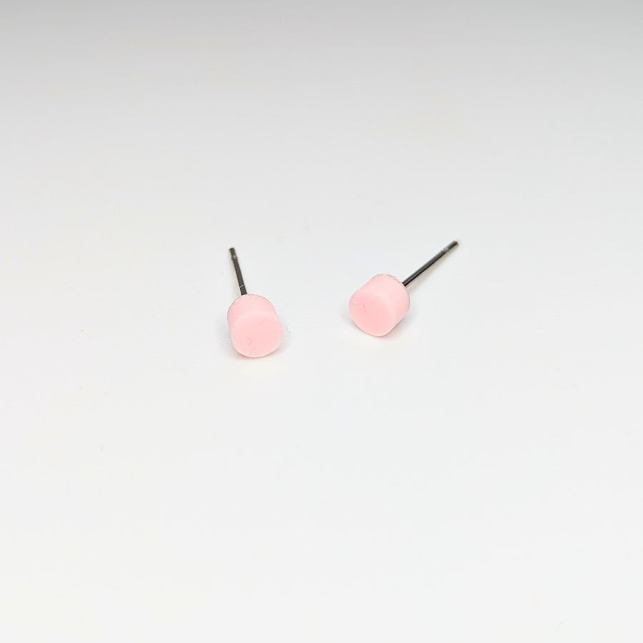 Super Cute Baby Pink Mini Circle Acrylic Stud Earrings
