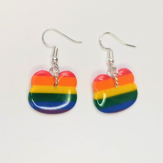 Rainbow LGBTQ Frog Drop Earrings