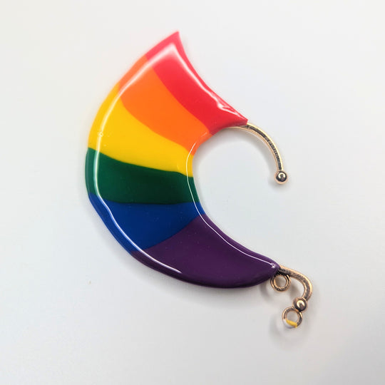 Pride Rainbow Statement Earcuff, LGBTQ+ Queer Jewellery