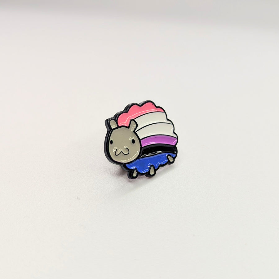 Gender Fluid Flag Sheep Enamel Pin Badge