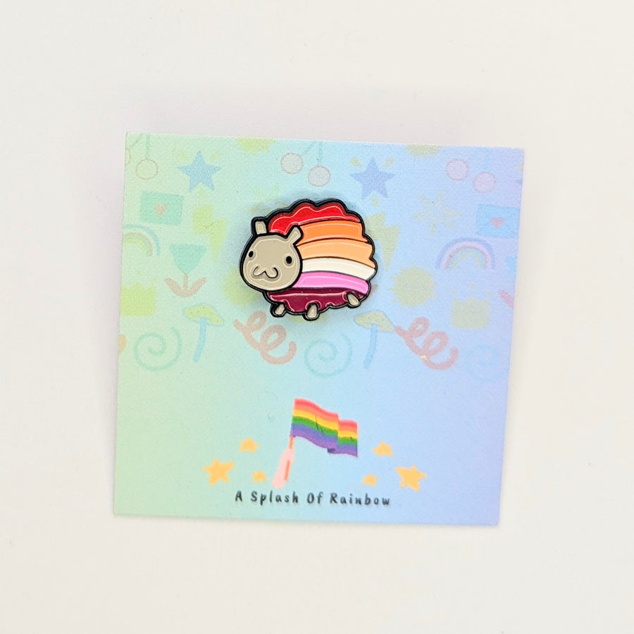 Lesbian Flag Sheep Enamel Pin Badge