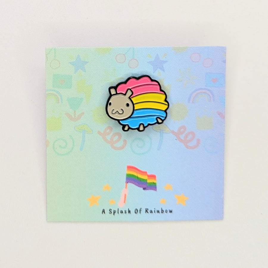 Pansexual Flag Sheep Enamel Pin Badge