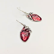 Anatomical Heart Charm Drop Earrings