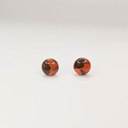 Marbled Autumnal Circle Stud Earrings