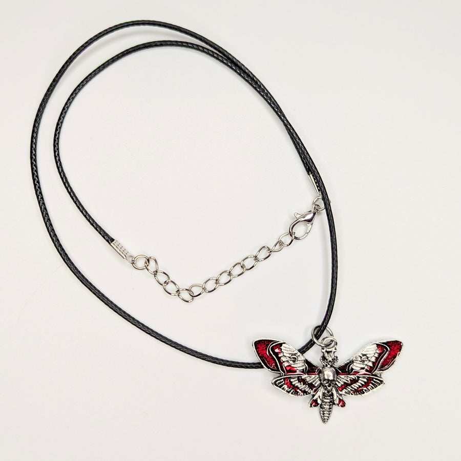 Death Moth Charm Necklace