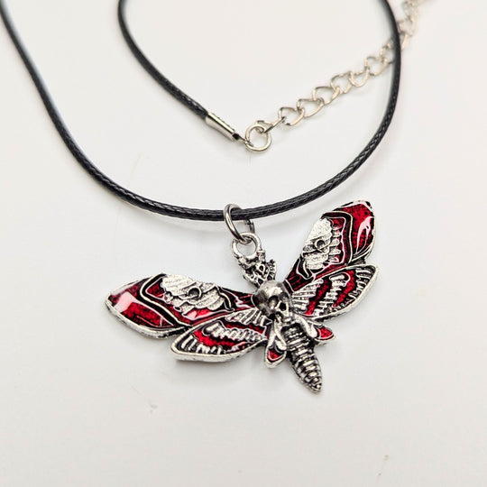 Death Moth Charm Necklace