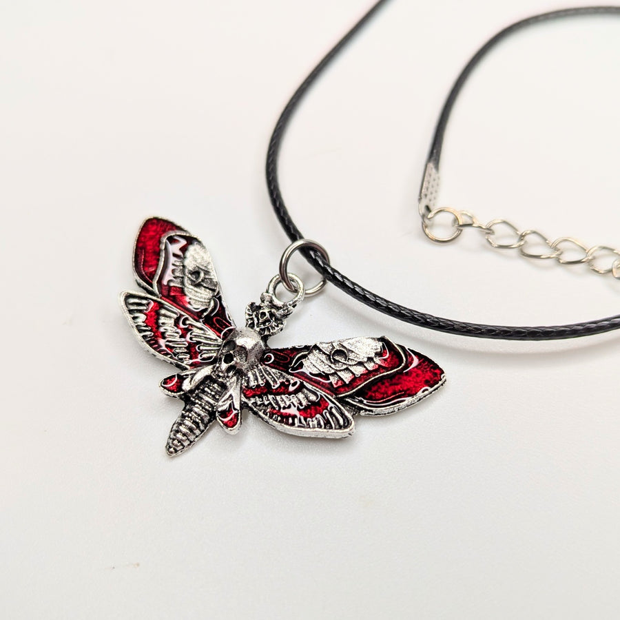 Death Moth Charm Necklace