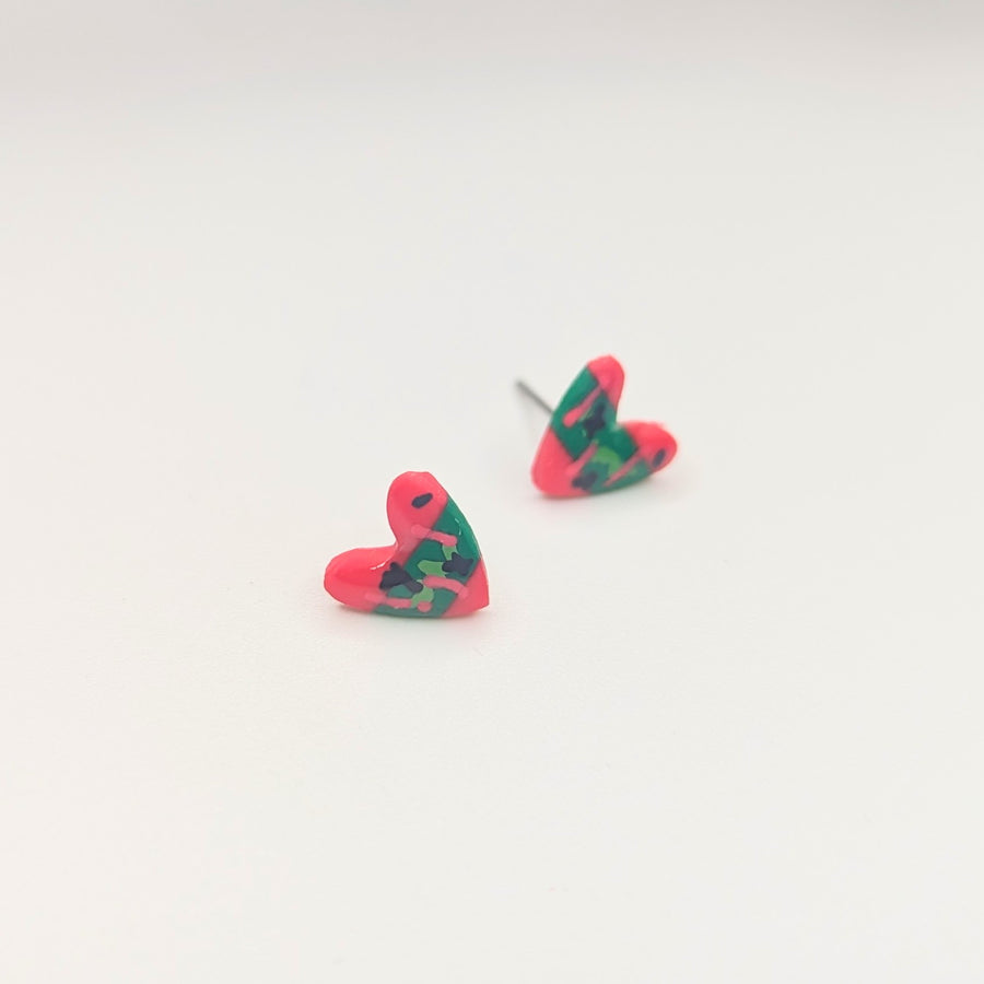 Nightmare on Elm Street Inspired Cute Heart Stud Earrings