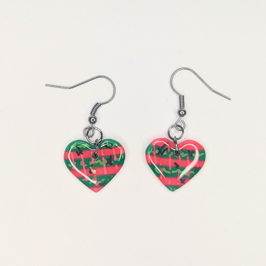 Nightmare on Elm Street Inspired Heart Drop Earrings