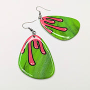 Oversized Bleeding Green Charm Halloween Drop Earrings