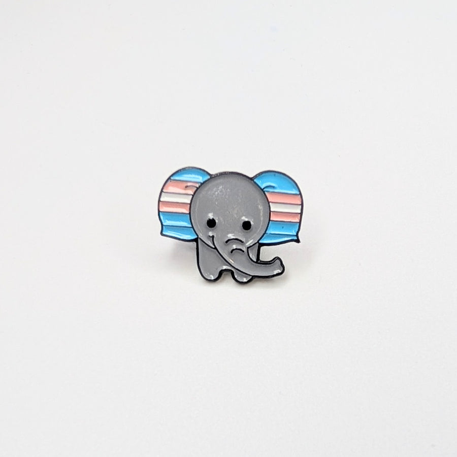 Transgender Flag Elephant Enamel Pin Badge