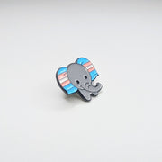 Transgender Flag Elephant Enamel Pin Badge