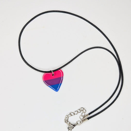 LGBTQ+ Bisexual Heart Necklace Polymer Clay Pride Jewellery