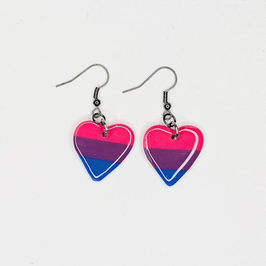 LGBTQ+ Pride Bisexual Heart Drop Earrings