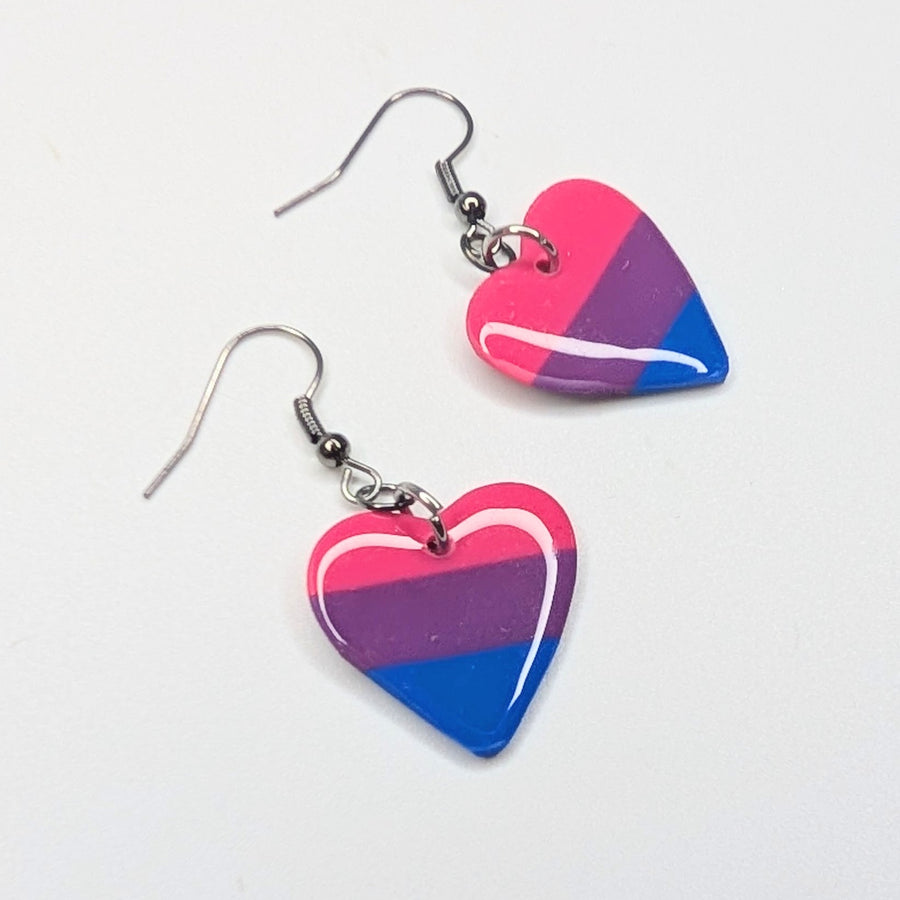 LGBTQ+ Pride Bisexual Heart Drop Earrings