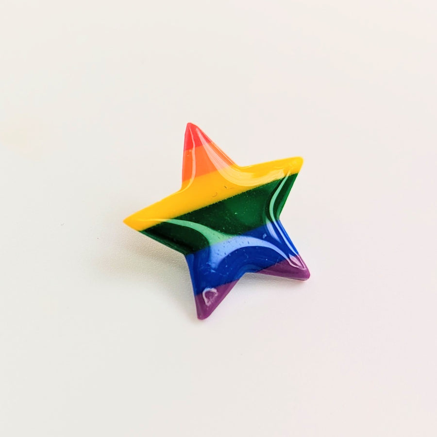 Pride Rainbow Star Badge, LGBTQ+ Cat Jewellery